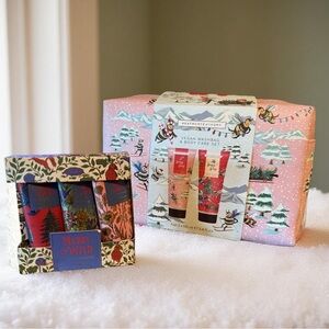 Heathcote & Ivory NWT Busy Bees Cosmetic Bag Body Wash + Body & Hand Cream Set